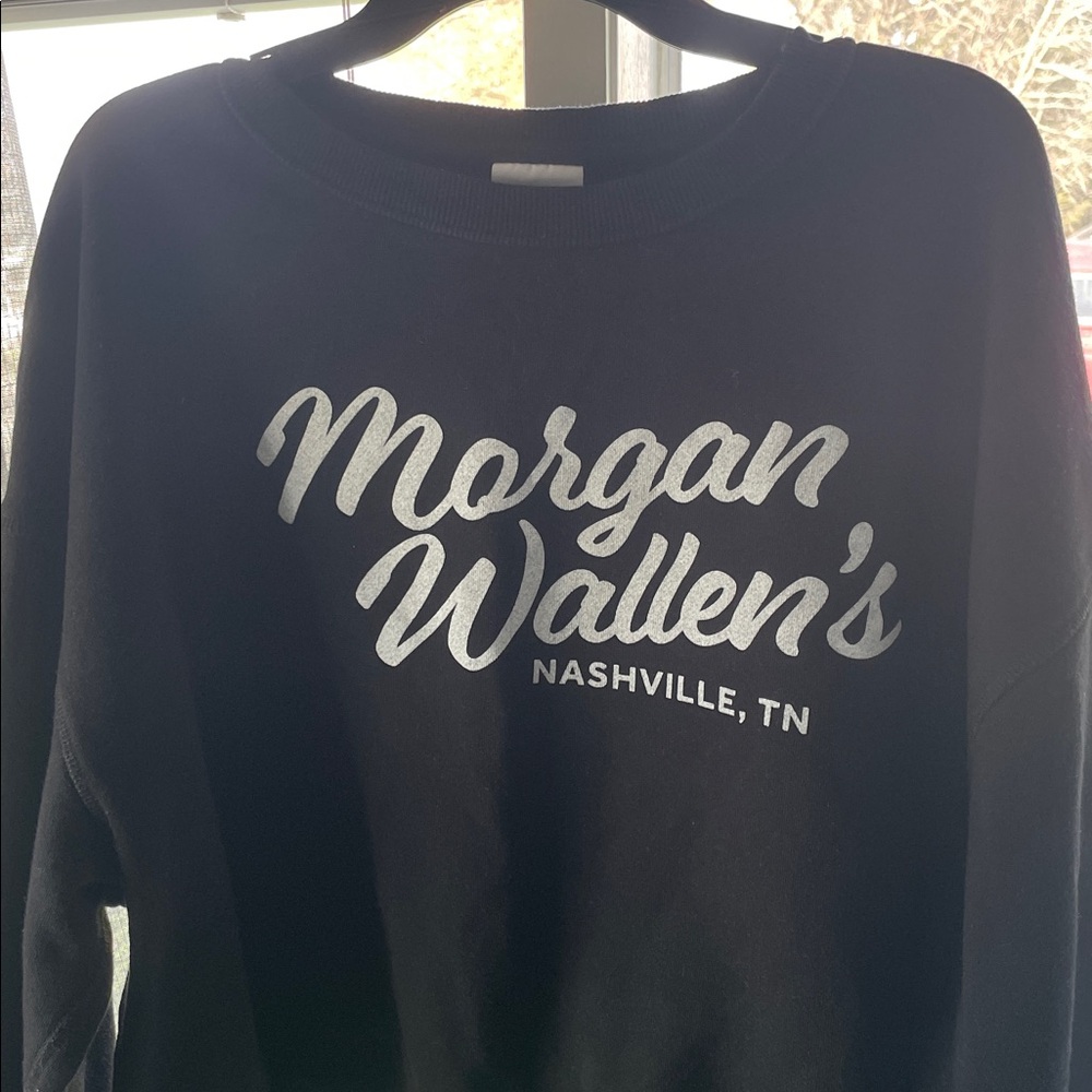 Morgan Wallen Black Semi-Cropped Sweatshirt